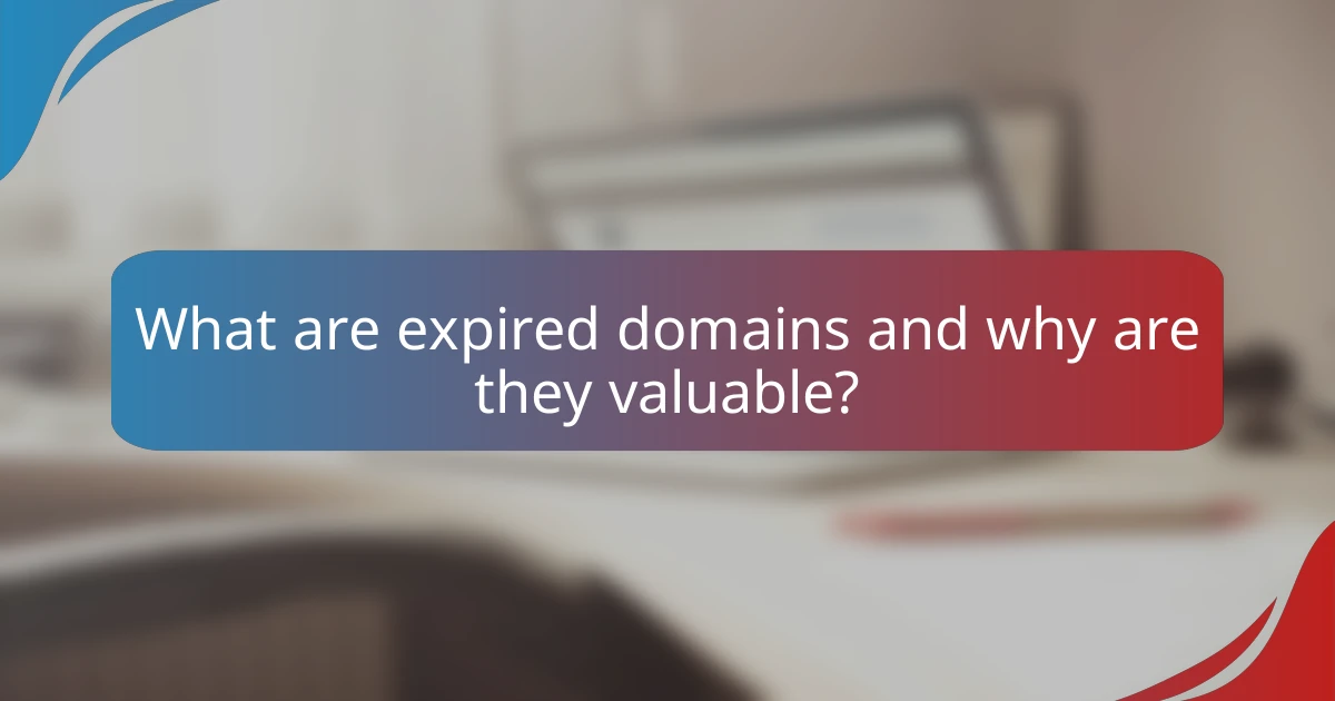 What are expired domains and why are they valuable?