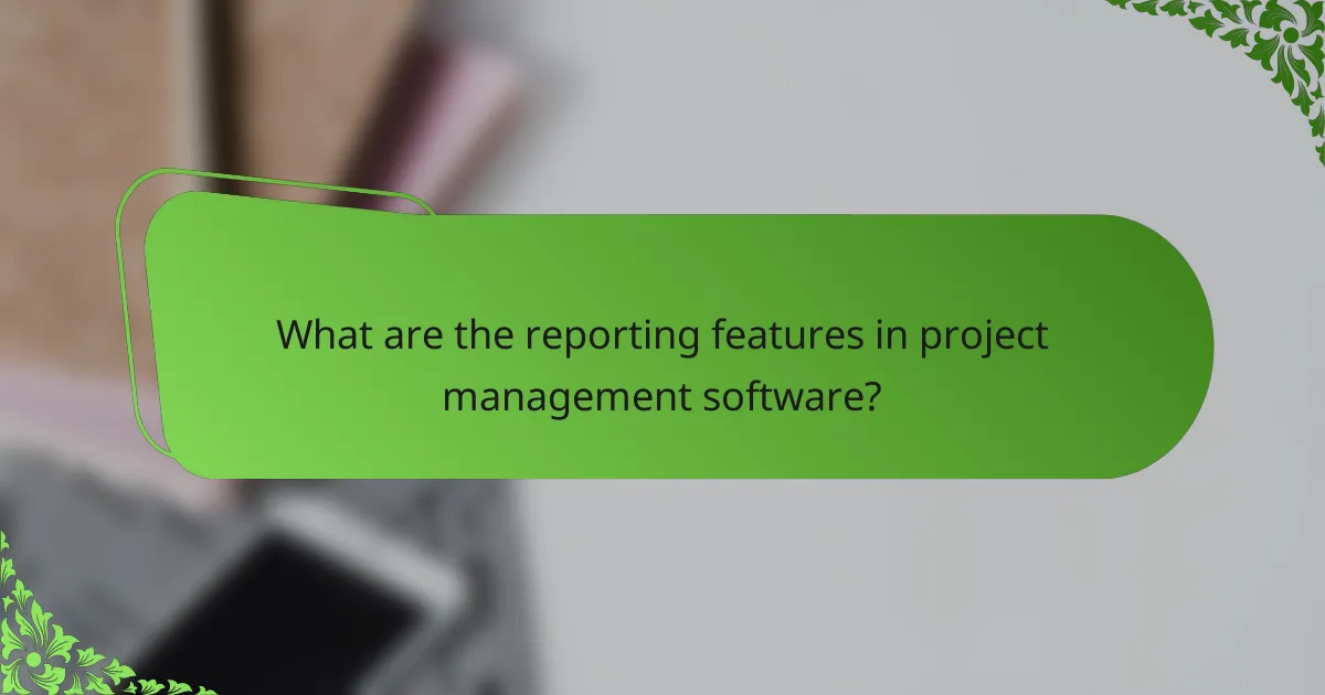 What are the reporting features in project management software?